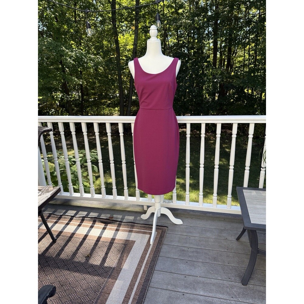 Betsey Johnson Fuchsia Pink Bodycon Pencil Open Back Dress Size 4